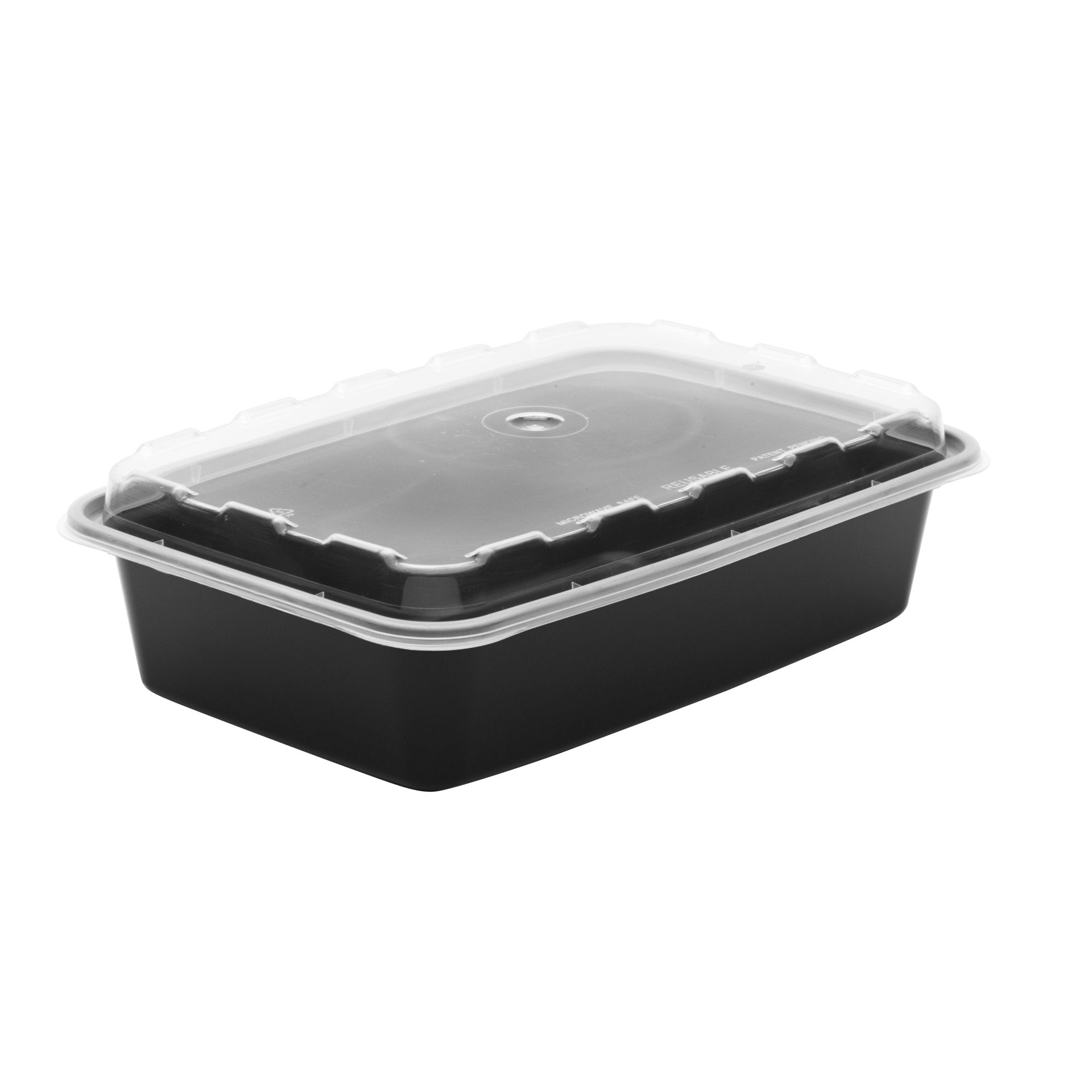 28 oz Rectangular Plastic Disposable Food Containers (50 Pack
