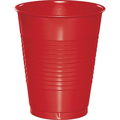 Disposable Party Plastic Cups [240 Pack] 16 oz. Red Drinking Cups