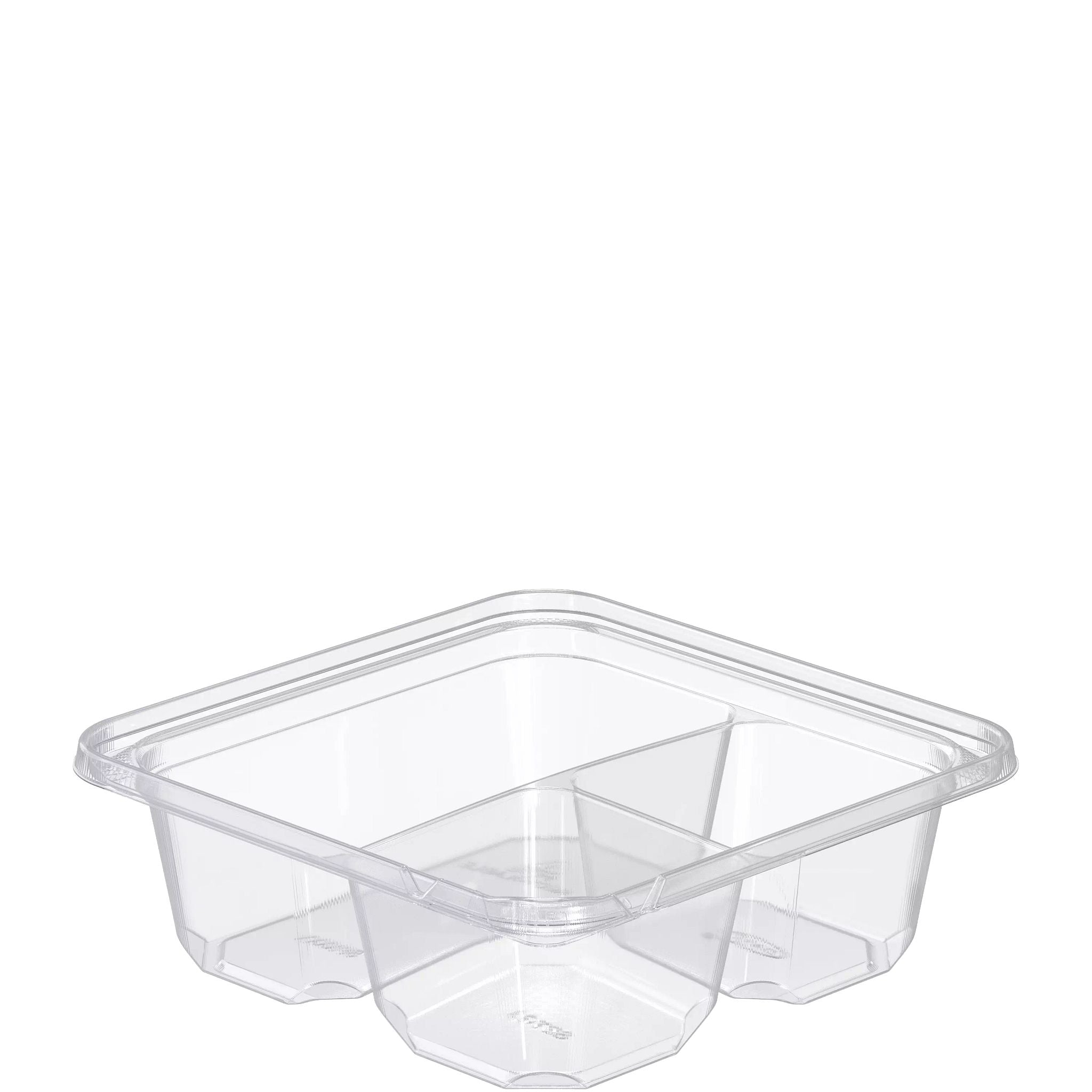 Dart SBTG3W TamperGuard 6.3 Square 24 oz. 3-Compartment Snack Box