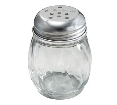 4 oz Glass Spice Jar Clear, w/ Shaker insert and Black Lid