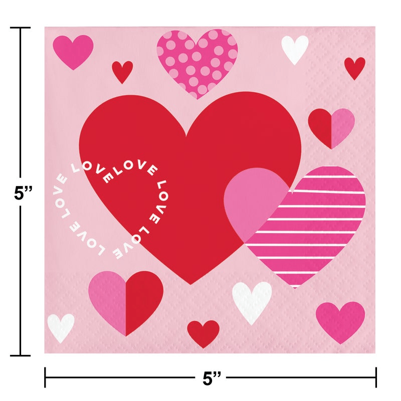 10" X 10" Valentine's Textures Beverage NapkinsShopAtDean