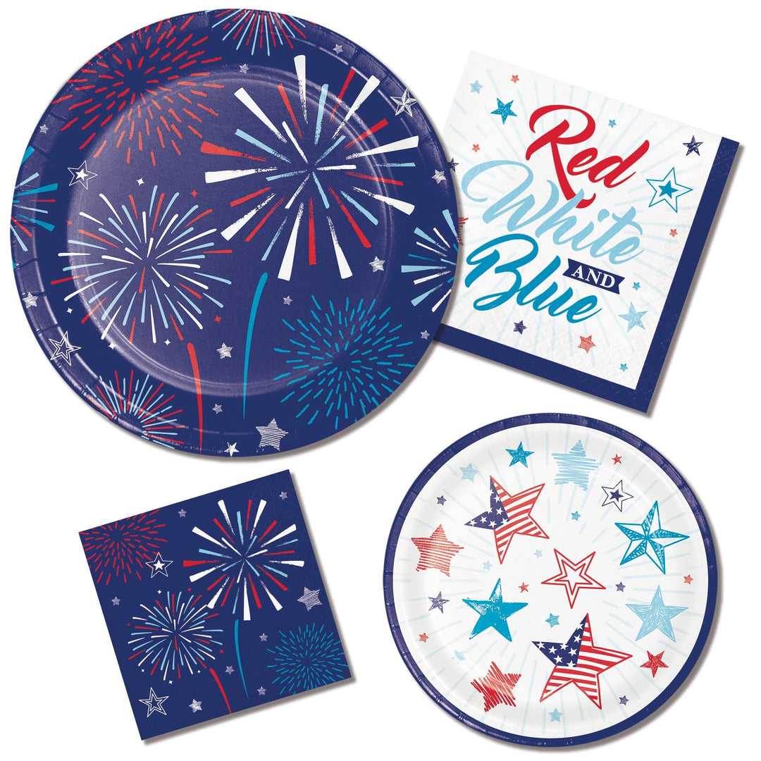 10" x 12" Oval Patriotic Party Paper PlattersShopAtDean