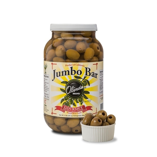 Olinda Jumbo Jar Pitted Green Olives Gallon