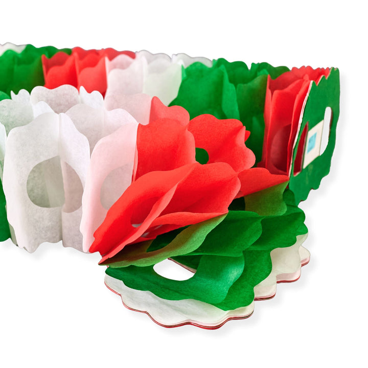 12' Red, White and Green Paper GarlandShopAtDean