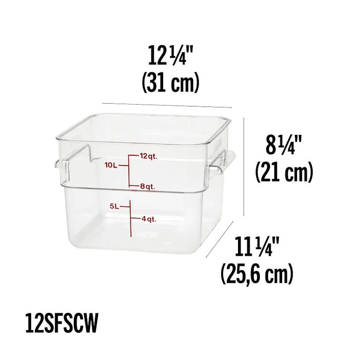 Cambro 12SFSCW 12 Qt Square Container Cam-Wear