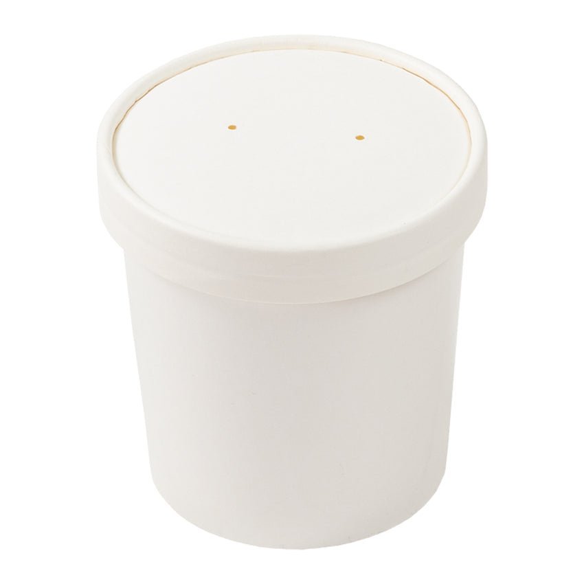 16 oz White Paper Food Container with LidShopAtDean