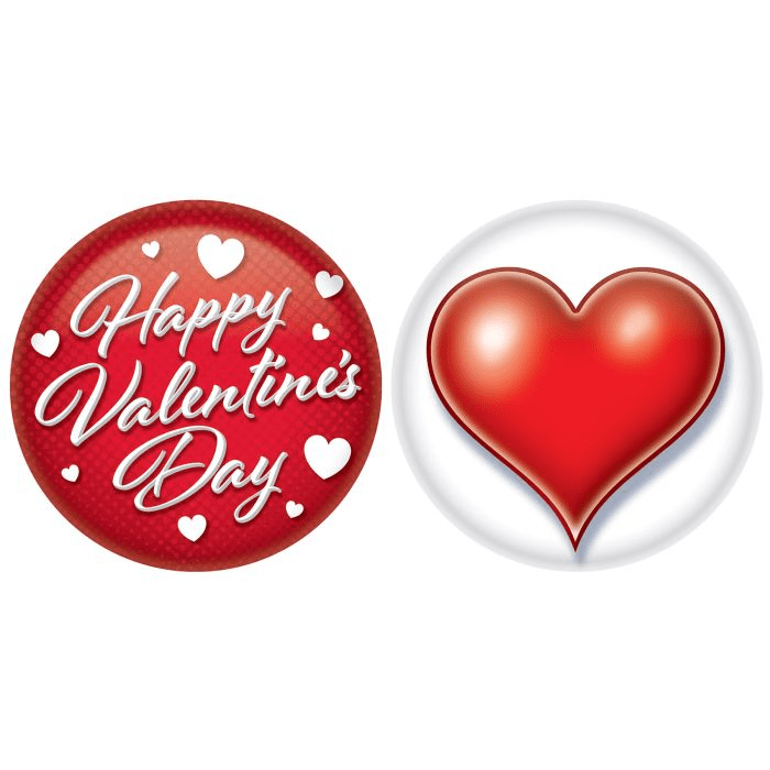 2" Valentine's Day Buttons 2/PackShopAtDean