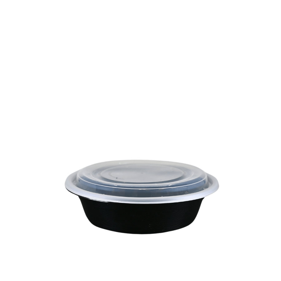 24 Ounce Black Clear Top Round Polypropylene To Go Combo Container, 150/CaseShopAtDean