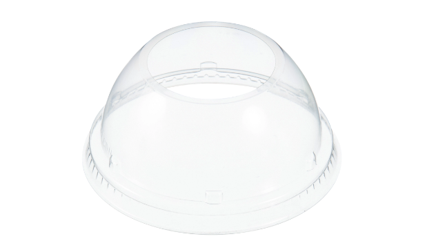 Dart 16LCDH Clear 12-24 oz OPS Plastic Dome Lid with 1.9" Hole