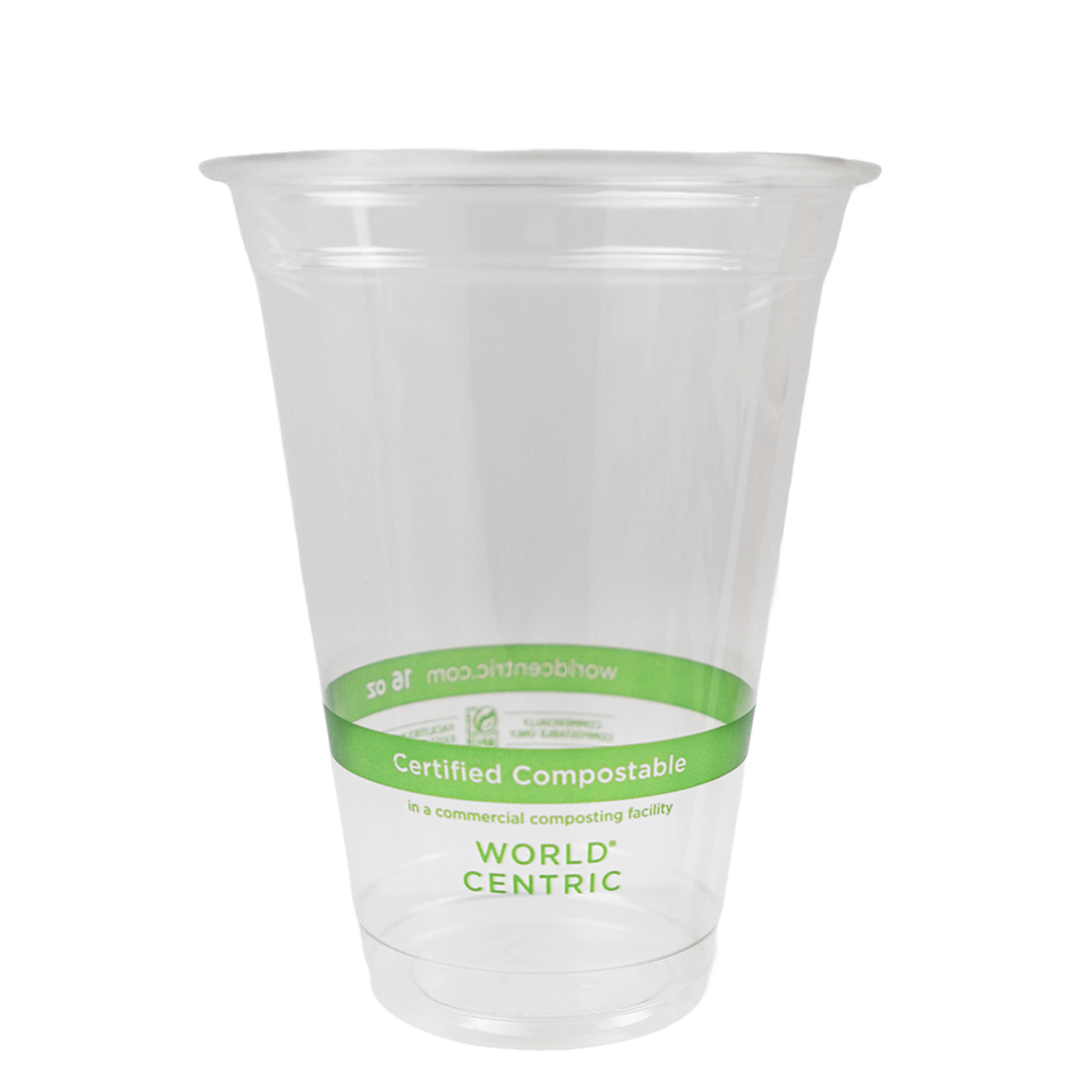 World Centric CP-CS-16 16 oz Clear Compostable Cold Cups