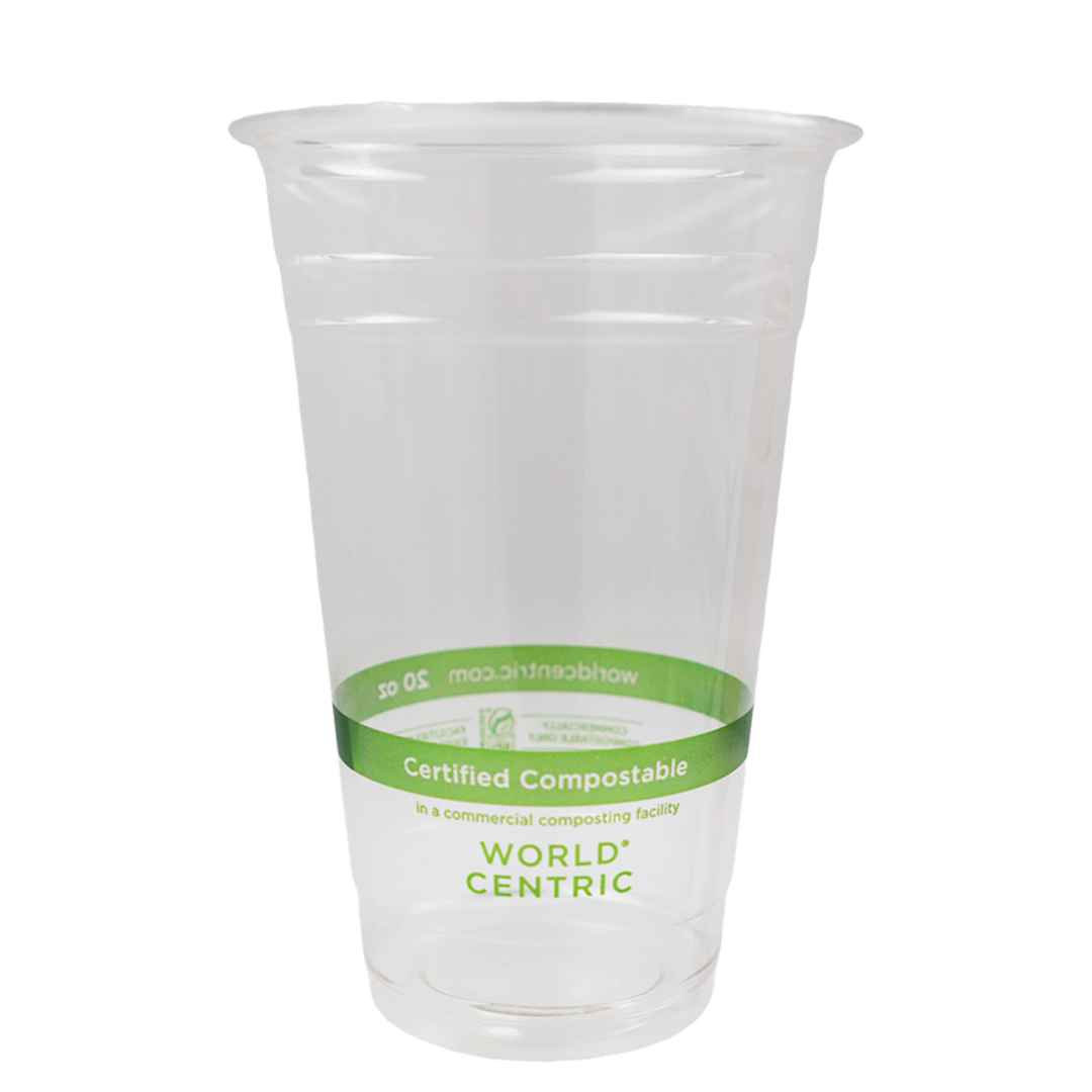 World Centric CP-CS-20 20 oz Clear Compostable Cups