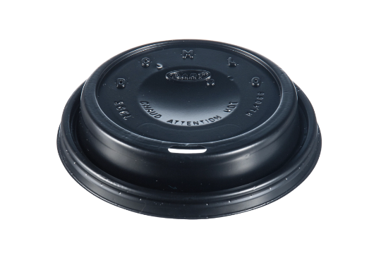 Dart 16ELBLK Black Dome Drink Thru Lid for 16 oz Cups