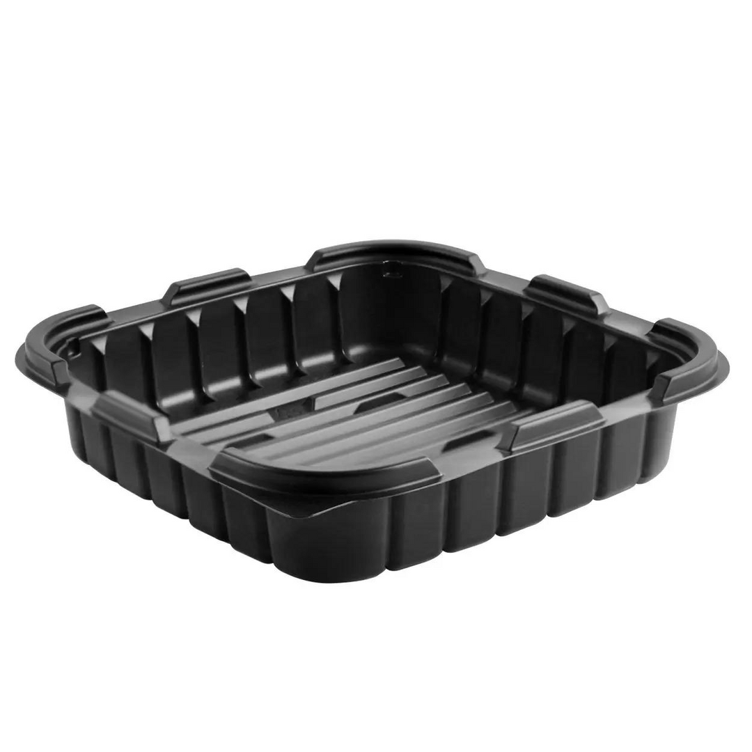 Anchor Packaging CF85321 Crisp Food Technologies 8″ Square Black 33 oz Microwavable 1-Comp. Container Base