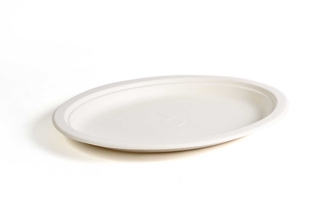 Greenwave TW-POO-012 Evolution Oval Compostable 10" x 12.5" Platter