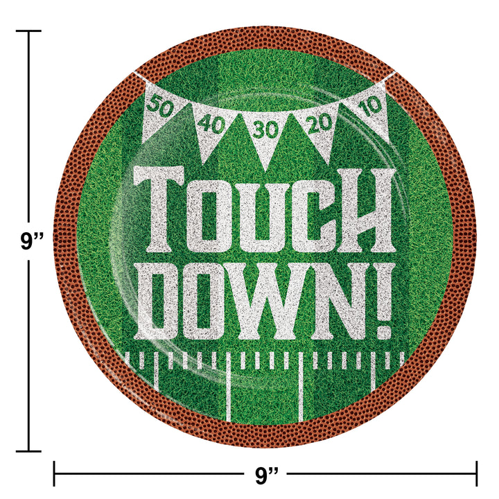 Creative Converting 371737 9" Round Touchdown Paper Plates