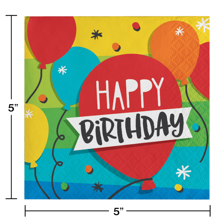 Creative Converting 332462 10" X 10" Hoppin Birthday Cake Napkins