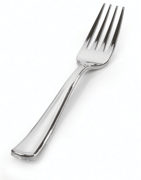 Fineline 703 7.5" Heavy Weight Silver Plastic Forks