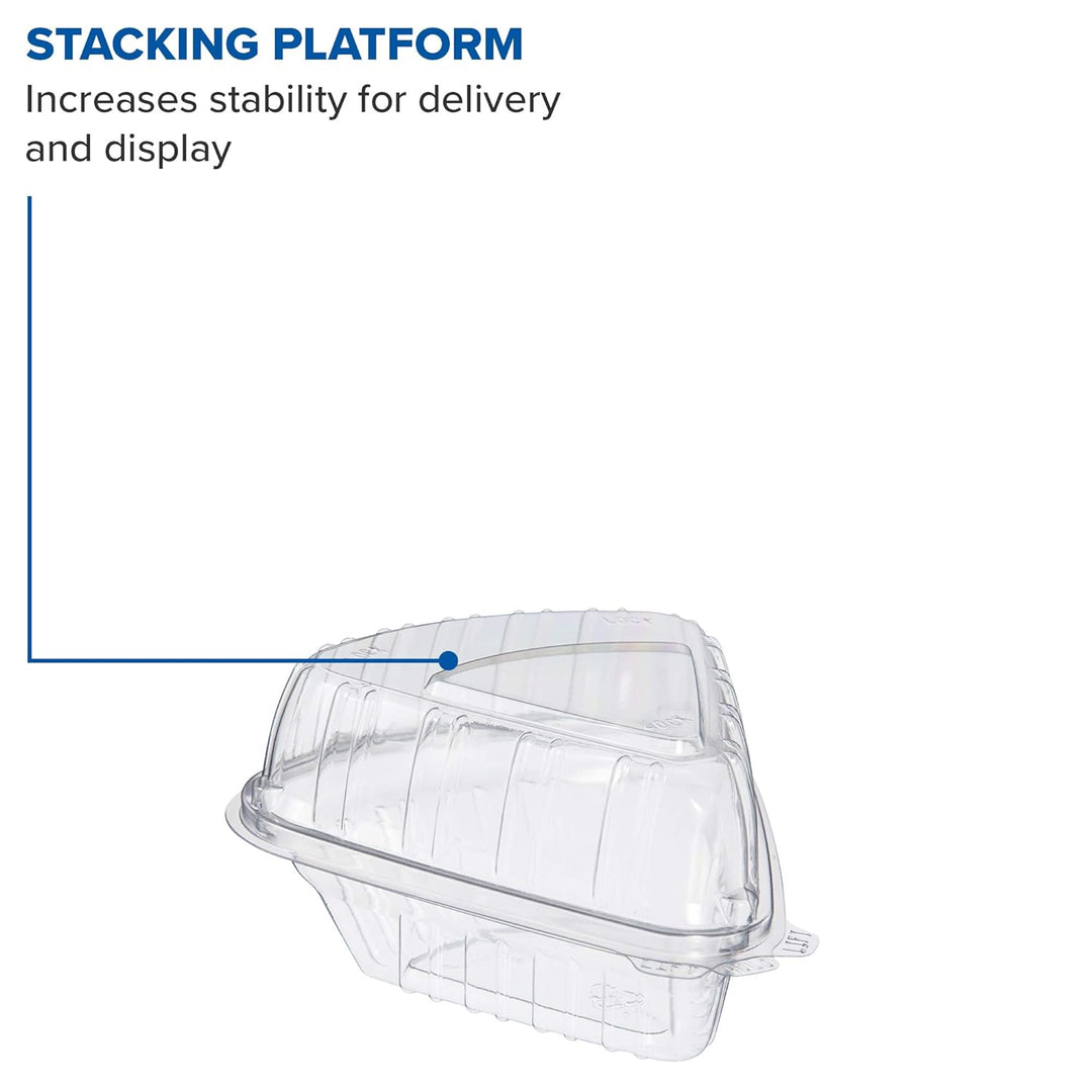 Dart C54HT1 5.6" x 6.1" Clear Plastic Pie Wedge Container