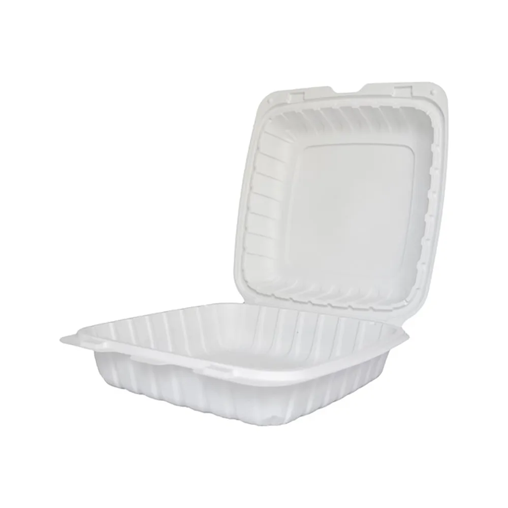 ITI TG-PM-99 9" x 9" White Plastic Hinged Container