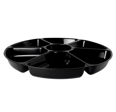 Fineline D18070 18" Black 7 Compartment Tray