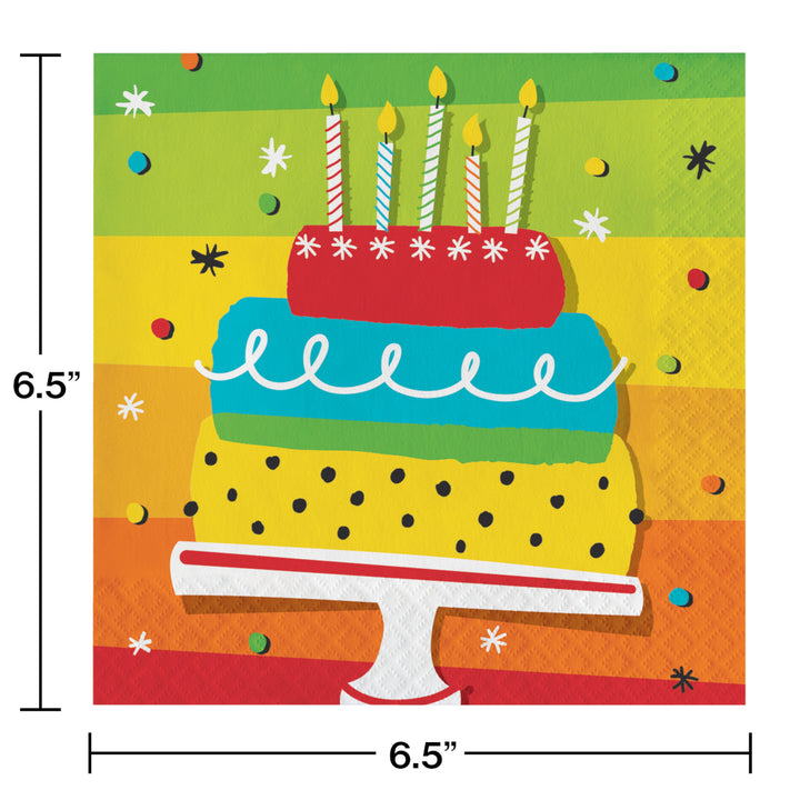 Creative Converting 332463 13" X 13" Hoppin Birthday Cake Napkins