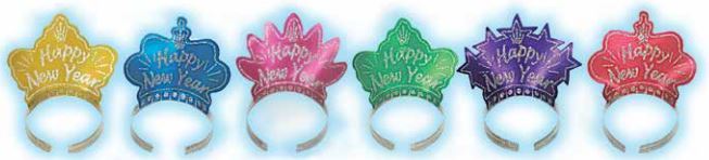 Party Time 1025 Happy New Year Assorted Foil Tiara