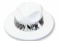 Party Time 2150W Happy New Year White Velour Fedora