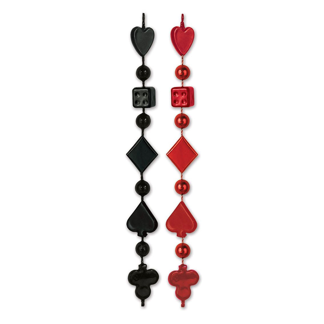 Beistle 60982 Black and Red Casino Bead Necklace 6/Pack