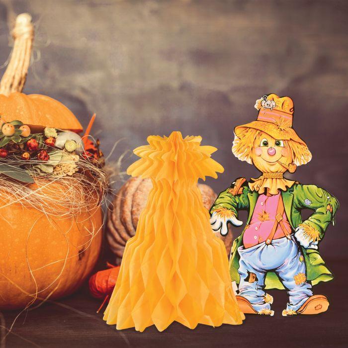 Beistle 99075 11" Scarecrow w/Tissue Cornshock Centerpiece