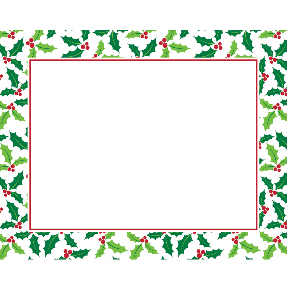 Creative Converting 325451 12" x 15" Paper Holly Placemats