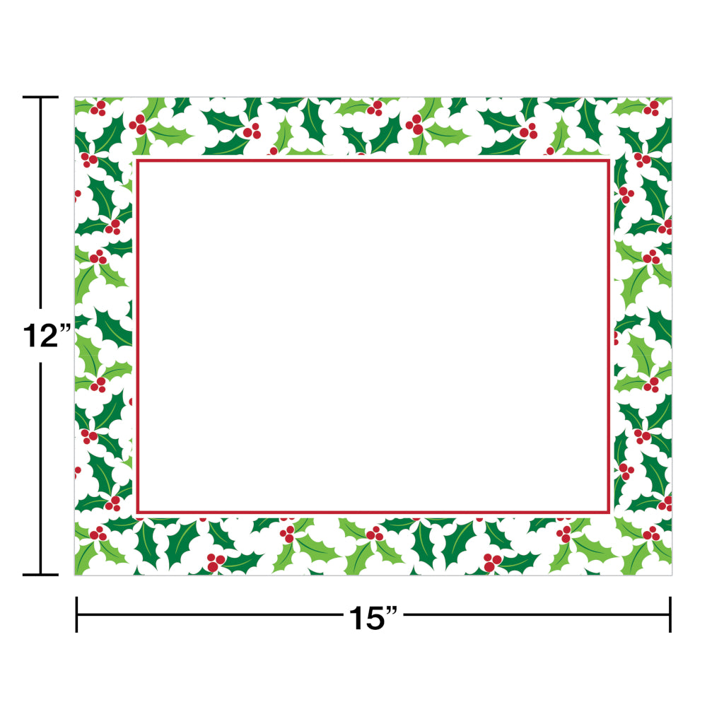 Creative Converting 325451 12" x 15" Paper Holly Placemats