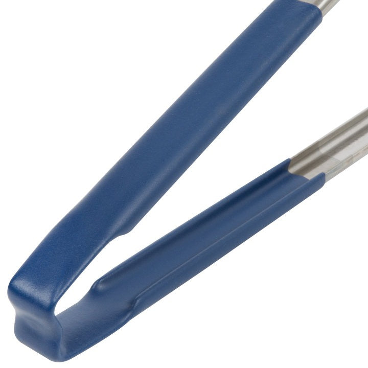 Vollrath 4781230 Stainless Steel One-Piece Scalloped Tongs with Blue Kool-Touch Handle 12"