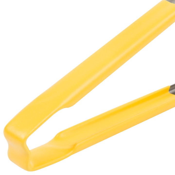 Vollrath 4781250 Stainless Steel One-Piece Scalloped Tongs with Yellow Kool-Touch Handle 12"