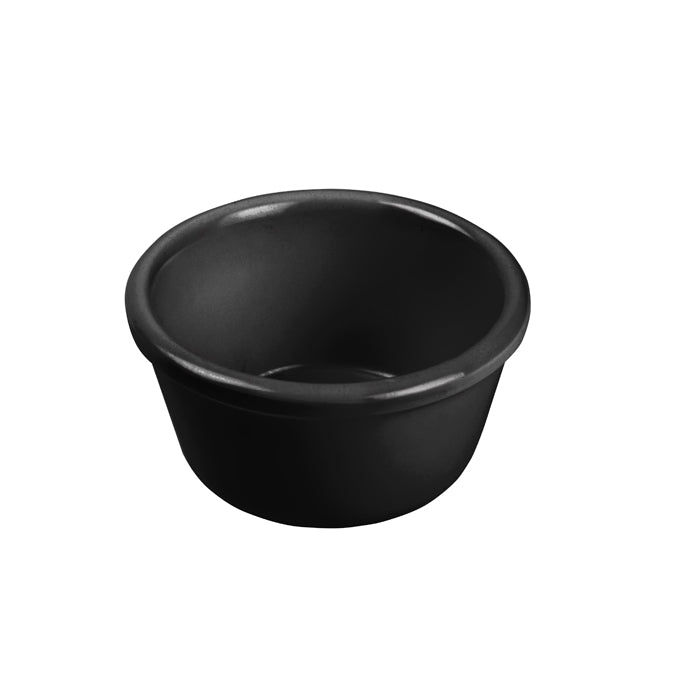 Winco RP-2K 2 Oz Smooth Side Black Ramekin