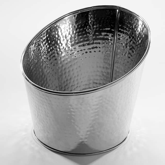 American Metalcraft HMSR8 Stainless Steel Angled Hammered Beverage Tub 9.5" x 8"