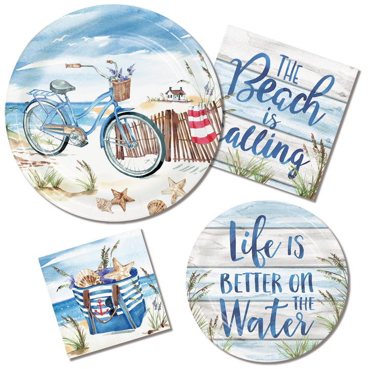 7" Round Seaside Summer Paper PlatesShopAtDean