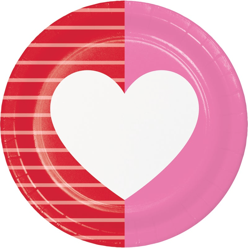 7" Round Valentine's Textures Paper PlatesShopAtDean