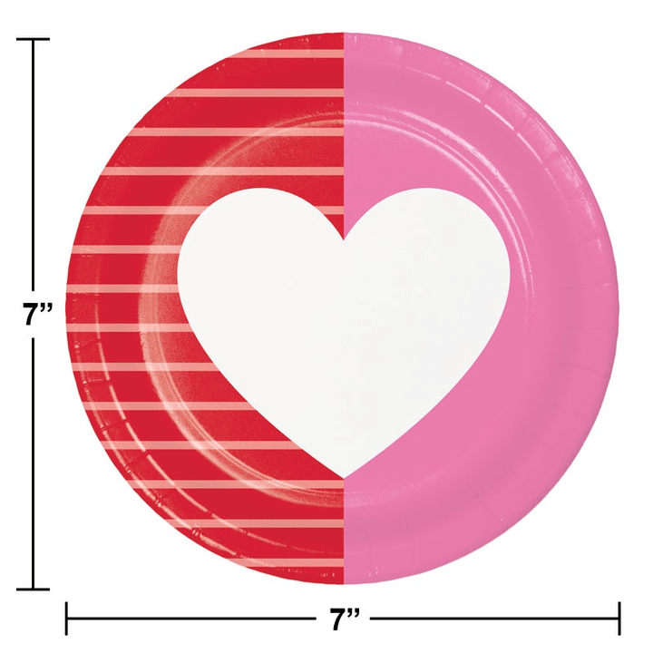 7" Round Valentine's Textures Paper PlatesShopAtDean