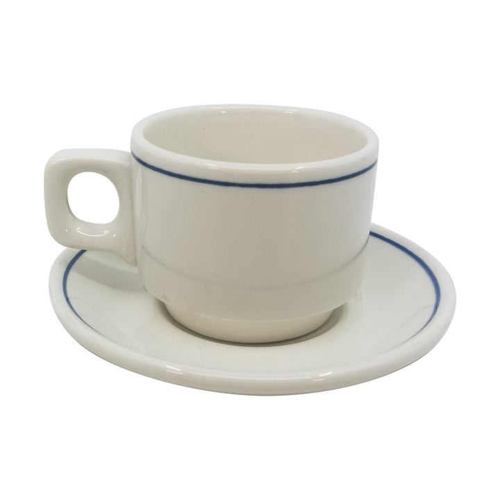 Dudson Duraline White with Blue Line Espresso 4 oz