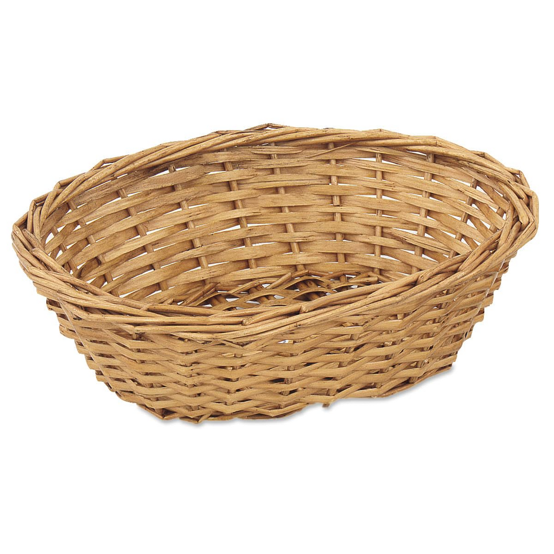 Tablecraft 1674 9.5" x 6.5" x 3" Wooden Hand Woven Oval Basket