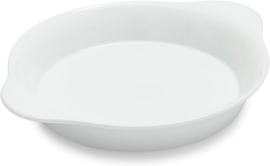 Tablecraft AGR8WH 8 oz Round White High Temperature Au Gratin with Handles