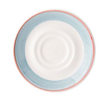 Continental 51COBLU007 6" Blue White and Pink Cosmo Double Well Saucer