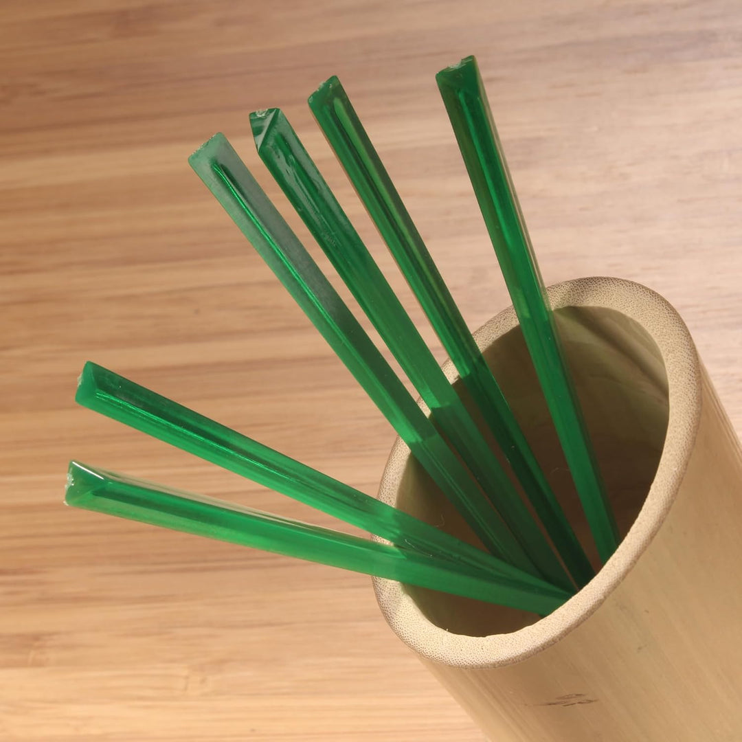 8" Green Triangle Prism Stirrer