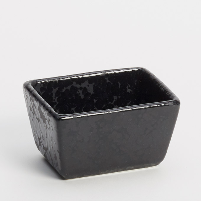 American Metalcraft PSBL Black Porcelain Sugar Packet Holder 3.5' x 2.5" x 2"