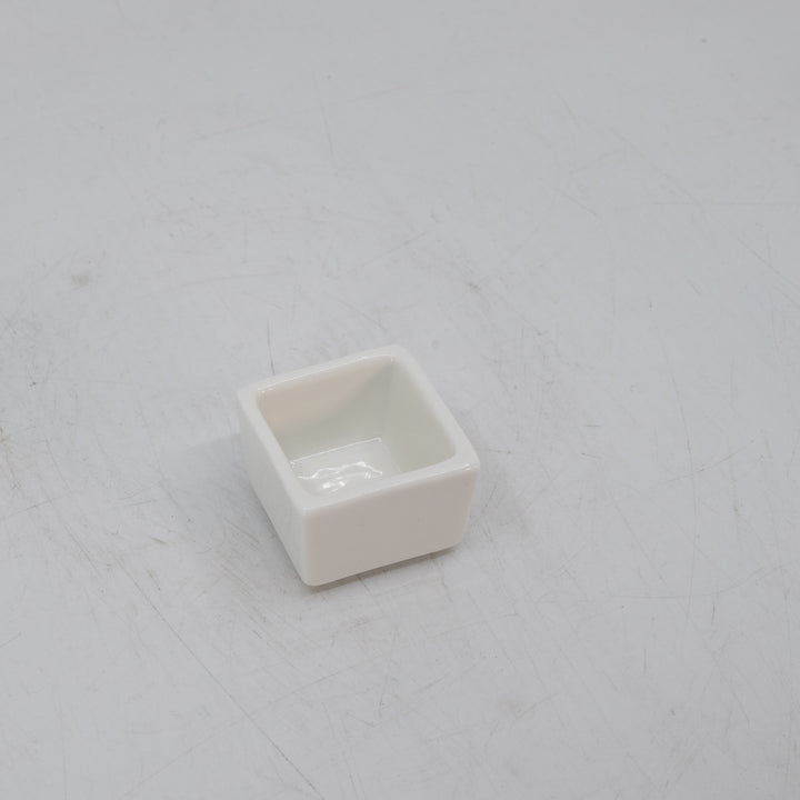 American Metalcraft PSLT15 White Square Porcelain Sauce Cup .5 oz