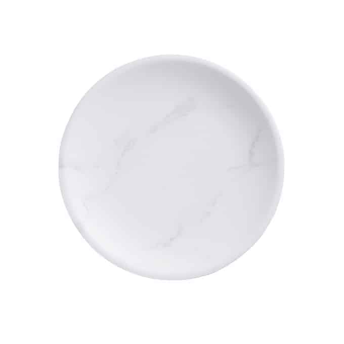 American Metalcraft MCP6MA Mix & Matte White Marble Melamine 6" Coupe Plate