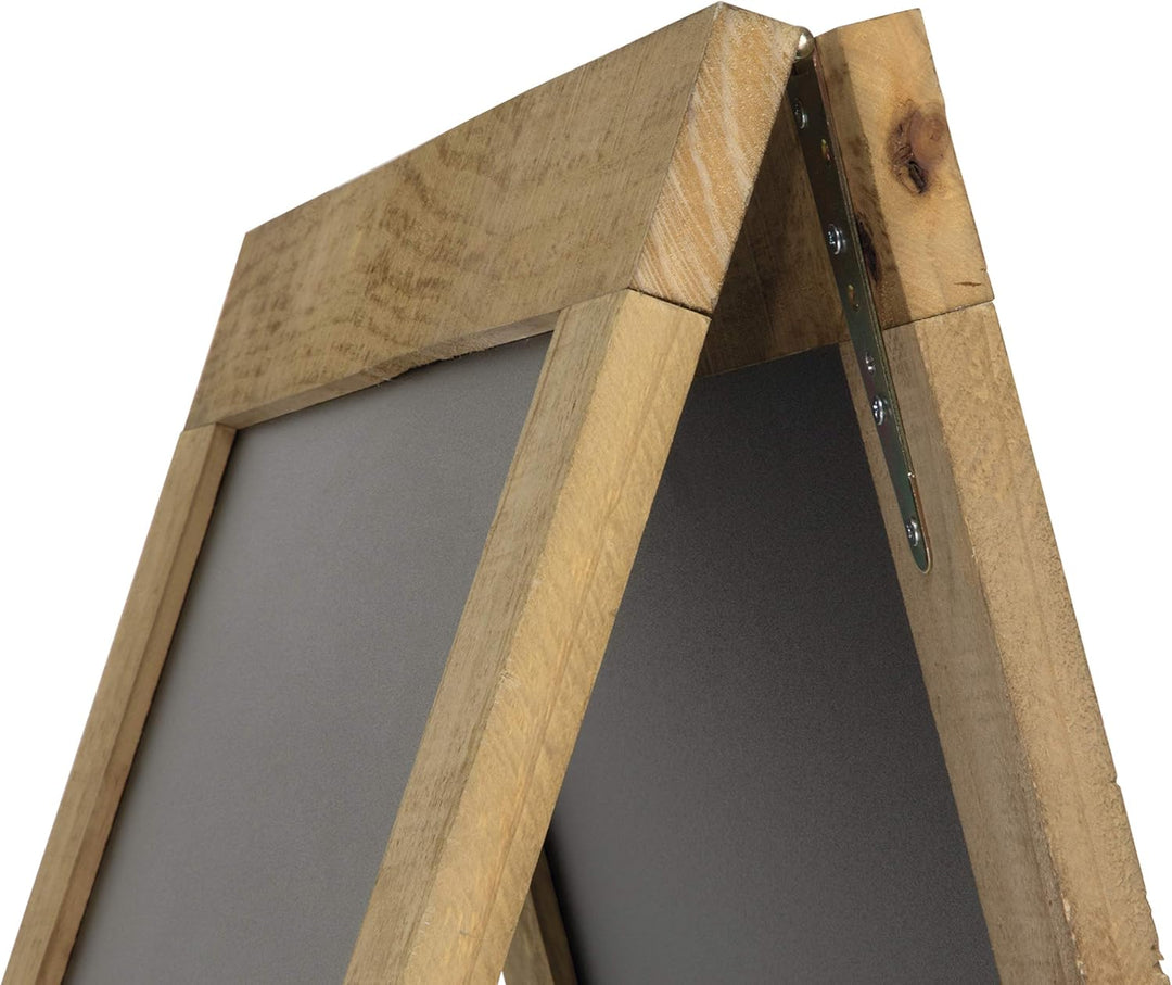 American Metalcraft SBSN135 Natural Wood Double Sided A Frame Chalkboard 29 3/8" x 53 1/8"