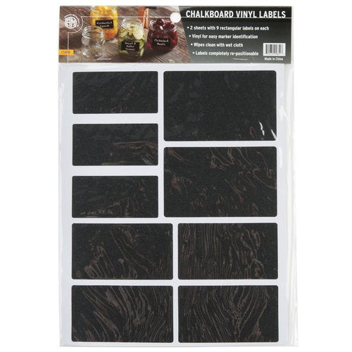 American Metalcraft CSR18 Rectangular Vinyl Chalkboard Labels - 18/Pack