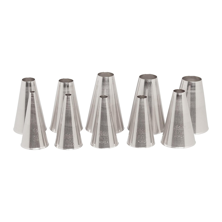 Ateco 810 10 Piece Plain Pastry Decorating Tip Set