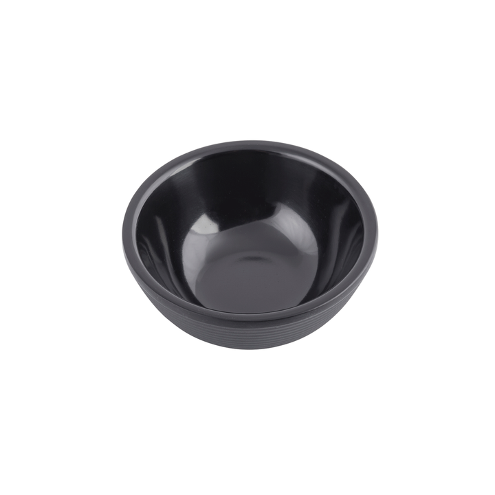 Tablecraft RAM2RBK 2 Oz Round Ribbed Black Melamine